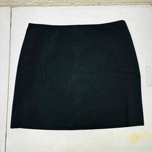 EXPRESS Stretch Sz 7/8 Solid Black Lined Back Zip A-Line Mini Skirt • VG‼